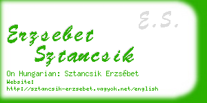 erzsebet sztancsik business card